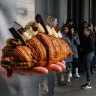 Sydneysiders queued for Lune x Koko Black croissants at QVB in July.