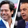 ‘I know who the boss is’: Gillon McLachlan primed for showdown with Peter ‘Showbags’ V’landys