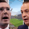 NSW Premier Dominic Perrottet, left, and NRL boss Peter V’landys.