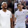 Polar opposites Kyrgios and de Minaur on track for Wimbledon showdown