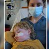 Perth mother Yvonne Ardley in hospital with her son. 