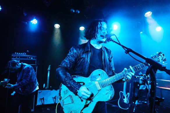 Jack White performs at the Corner Hotel on Saturday night.