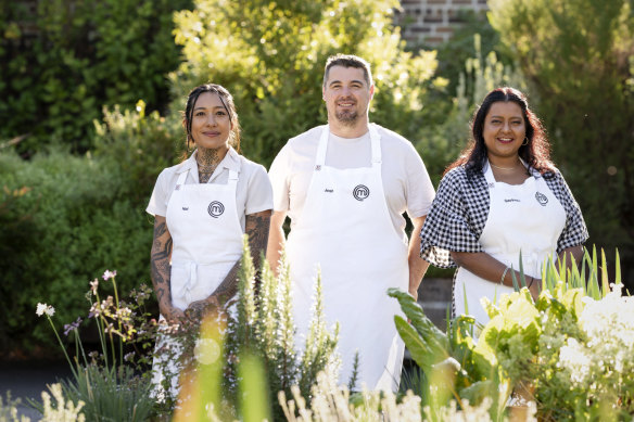 The semi-finalists strike a pose before cooking up a storm.