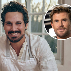 Private chef to the stars Sergio Perera and Hollywood actor Chris Hemsworth (inset). 