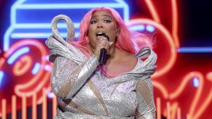 Lizzo performs during day one of the Governors Ball Music Festival on Friday, June 9, 2023, at Flushing Meadows-Corona Park in the Queens borough of New York. (Photo by Andy Kropa/Invision/AP)
