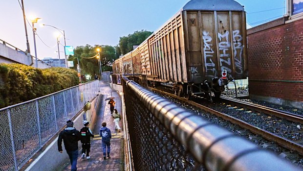 All freight rail from Ballarat and Geelong will have to pass through a single section of track at Newport (pictured).