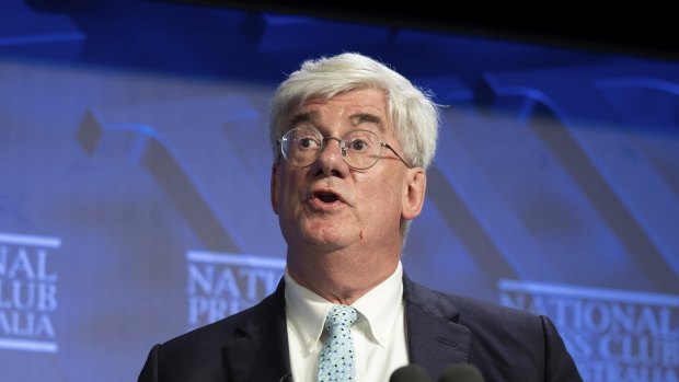 Saul Eslake addressing the National Press Club in May.
