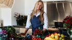 Dinnigan in her kitchen at Casa Olivetta in Puglia after a visit to Ostuni’s local markets. She opened the villa to guests last year. Italy has a huge influence on all her interiors, wherever they be located.  