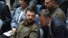 Ukrainian President Volodymyr Zelensky attends a high-level UN Security Council meeting. 