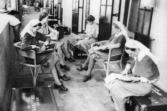 Nurses in Singapore writing letters home with little inkling of the hardships and horrors to come.