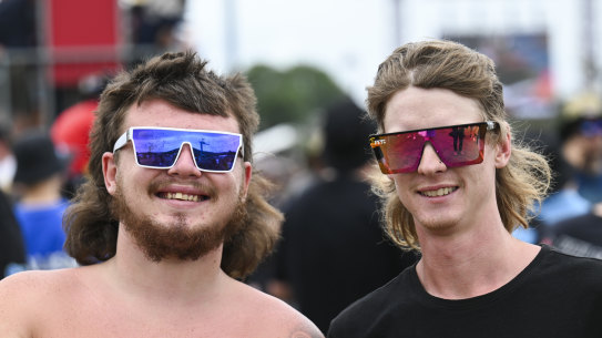 Mullet Competition entrants Cody Felton and Nathan Blanch.