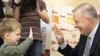 Opposition Leader Anthony Albanese meets with children and early childhood educators during a visit to the Goodstart Early Learning Centre in Kalamunda, WA, on Monday.