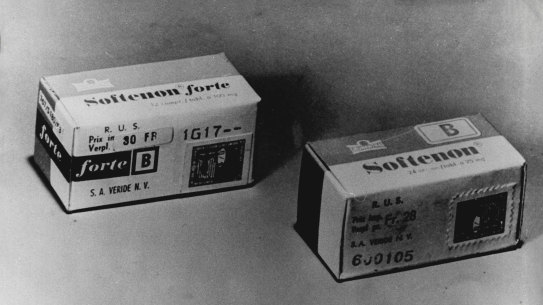 The morning sickness drug Softenon, which contained thalidomide.