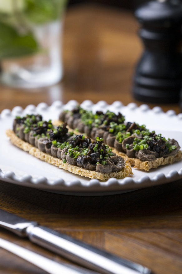 Mushroom pate dish.