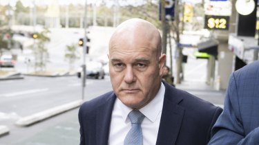 Xavier Walsh leaving the Crown royal commission in Melbourne on Monday.