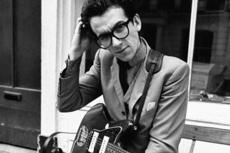 Elvis Costello in 1977, the year his first album, <i>My Aim Is True</i>, was released.