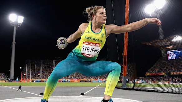 Dani Stevens on her way to winning gold at the Commonwealth Games in 2018.