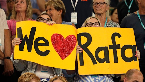 Rafa Nadal fans show their love.