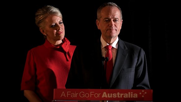 "I know that you're all hurting and I am too": Bill Shorten, with Chloe by his side, delivers his concession speech.