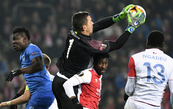He's a keeper: Danny Vukovic in action for Genk this season.