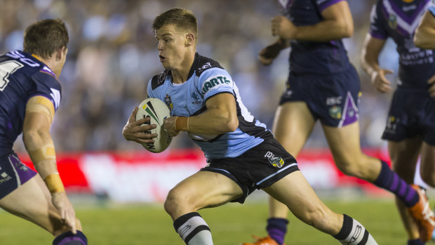Jayden Brailey of the Sharks in action during the Round 4 of the NRL.