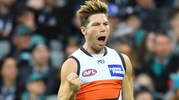 Comeback trail: Toby Greene has been in and out of the Giants team due to injury in 2018.