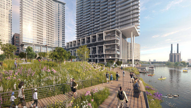 Lendlease has joined forces with superannuation fund First State Super to develop a $2 billion project in Chicago (pictured) and other US gateway cities.