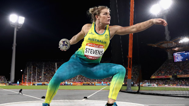 Dani Stevens on her way to winning gold at the Commonwealth Games in 2018.