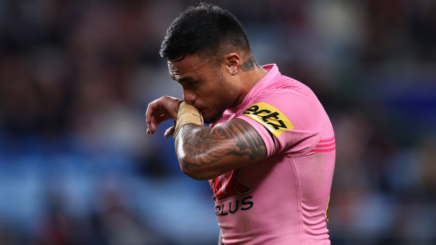Penrith’s Spencer Leniu during the Panthers’ win over the Roosters.