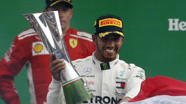 Overshadowed: Lewis Hamilton disappointed the Ferrari fans with his Monza victory.