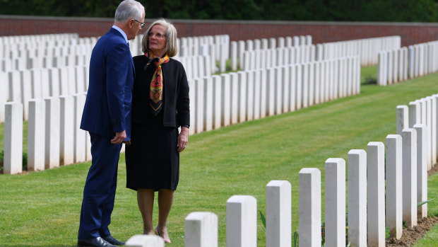 Malcolm and Lucy Turnbull in France for Anzac Day.