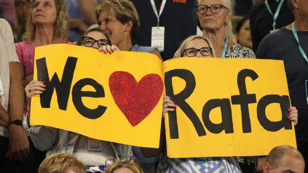 Rafa Nadal fans show their love.