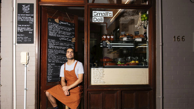 Ben Shemesh, co-owner of Small's Deli at Potts Point, has turned his sandwiches into a social media hit. 