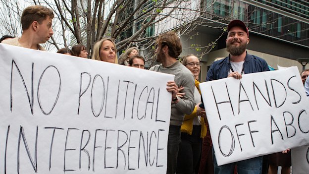 ABC staff walkout of the Ultimo office over chairman Justin Milne's email to former managing director Michelle Guthrie telling her to sack senior reporter Emma Alberici.