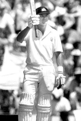 Fast track: Dean Jones brings up his century at the SCG in 1987.