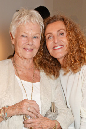 Dame Judi Dench with David Hare's fashion designer wife Nicole Farhi in 2016.