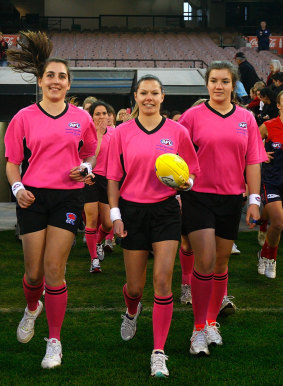 The AFL’s goal to recruit more female umpires could also help solve the overall shortage.