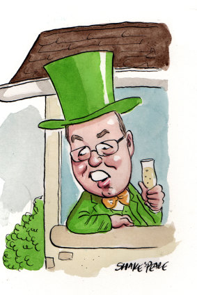 Greens upper house member David Shoebridge is in a neighbourhood dispute over his gutter. Illustration: John Shakespeare