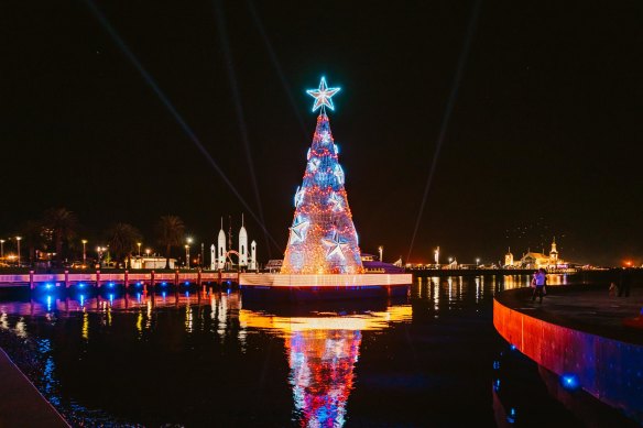 Where would you find this floating Christmas tree?