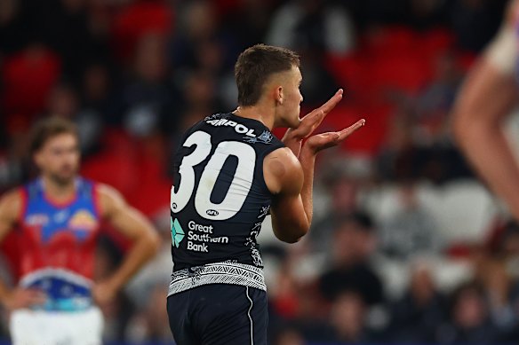 Jack Ison celebrates his late goal.