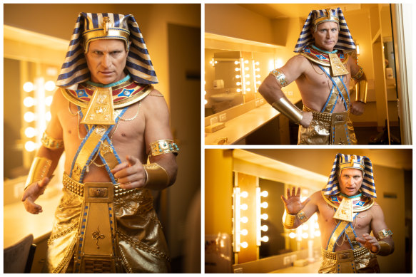 Shane Crawford makes his theatre debut as the Pharaoh in Joseph and the Amazing Technicolour Dreamcoat.