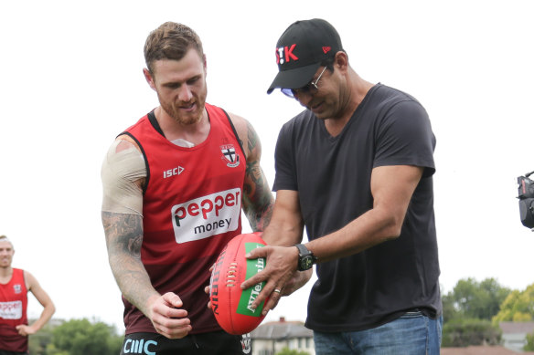 Wasim Akram attended St Kilda training on Monday.