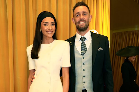 Dani Shreeve and Jack Gunston attend the 2026 Derby Day at Flemington.