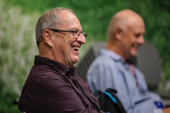 Wayne Smith at his final Wallabies press conference in 2021.