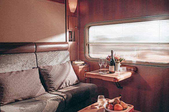 On board decadence … Indian Pacific.