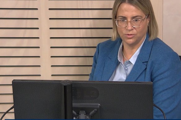 Former Education Department secretary Georgina Harrisson gives evidence.