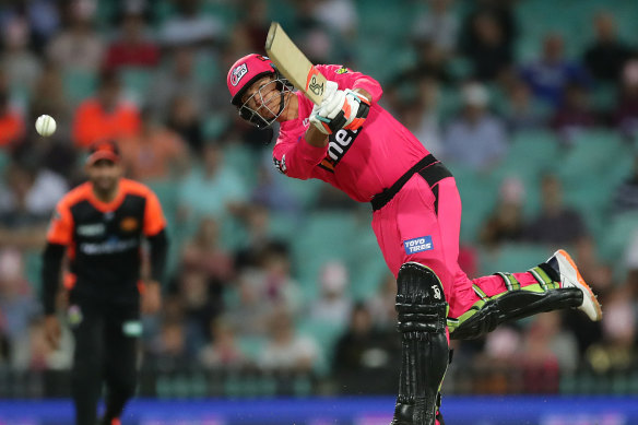 Josh Phiilippe lights up the SCG on Wednesday night on his way to an unbeaten 81 for the Sixers.