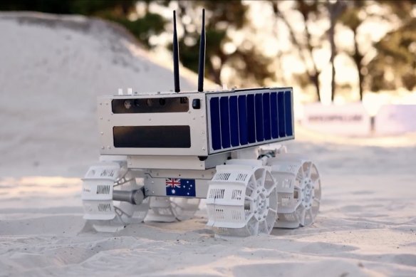The prototype of Australia’s first lunar rover, built and designed by the ELO2 consortium of organisations and universities.
