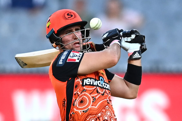 Eye on the ball: Liam Livingstone of the Scorchers.