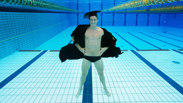 Commonwealth Games gold medallist Alex Graham in the pool at Bond University.